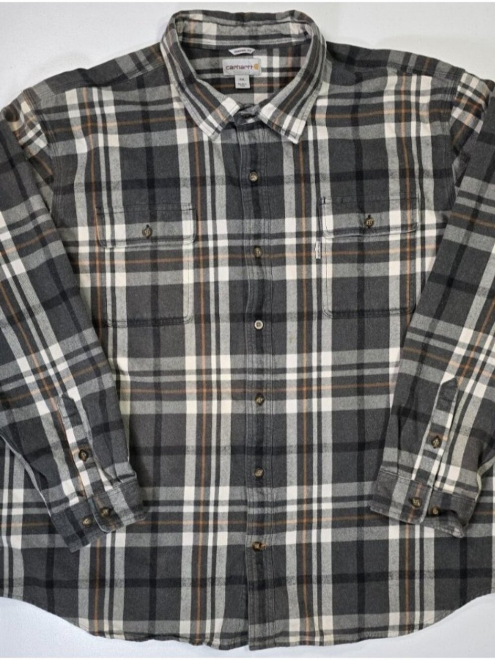 Carhartt Long Sleeve Button Up Original Fit Flannel Work Outdoor Shirt Men's 4XL